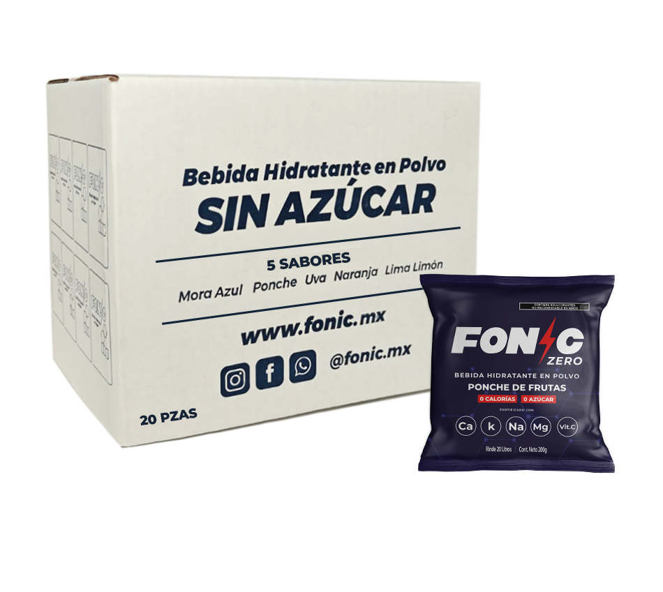 Bebida en Polvo con Electrolitos Sin Azúcar Sabor Ponche de Frutas