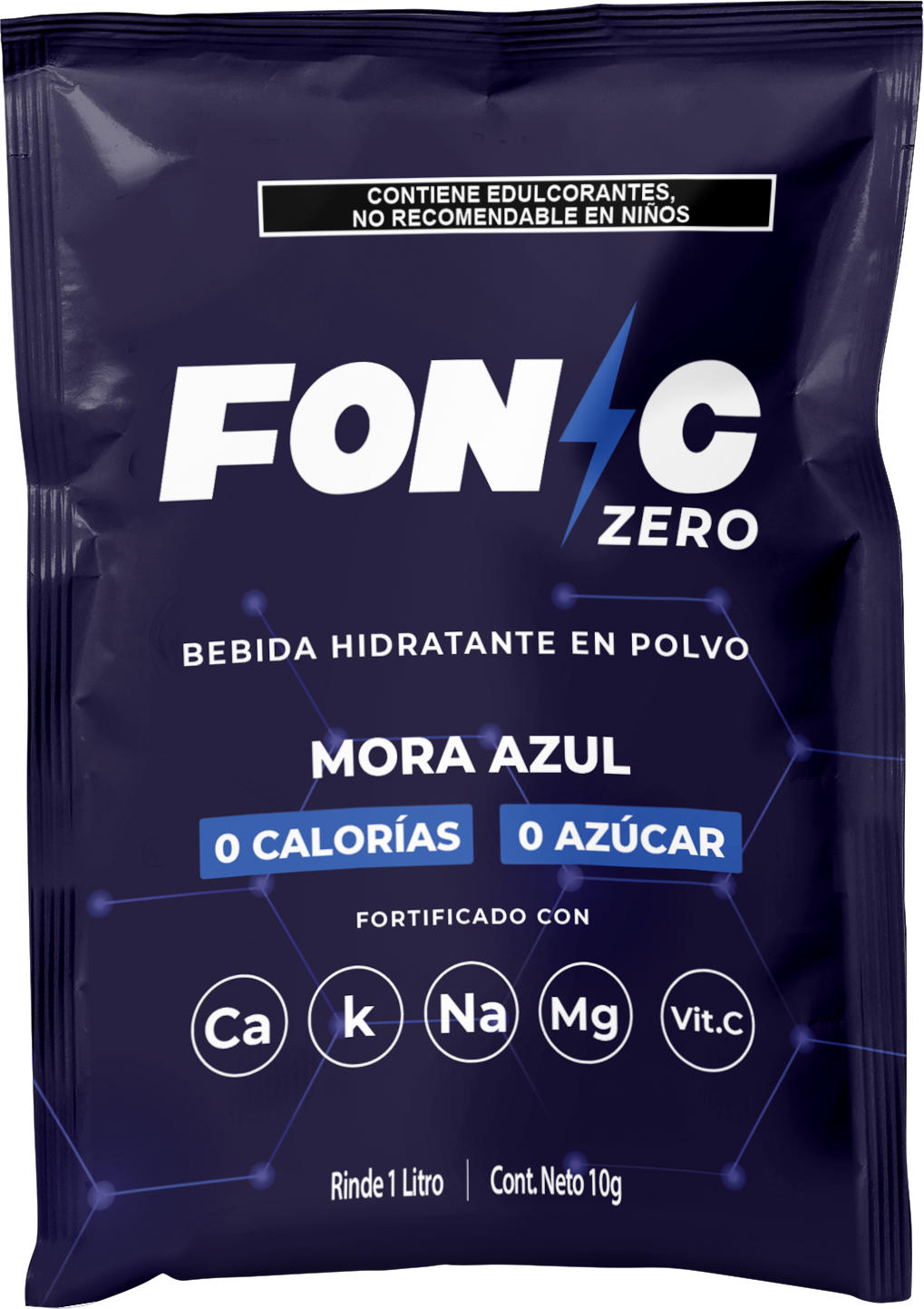 Bebida en Polvo con Electrolitos Sin Azúcar Sabor Mora Azul 10g