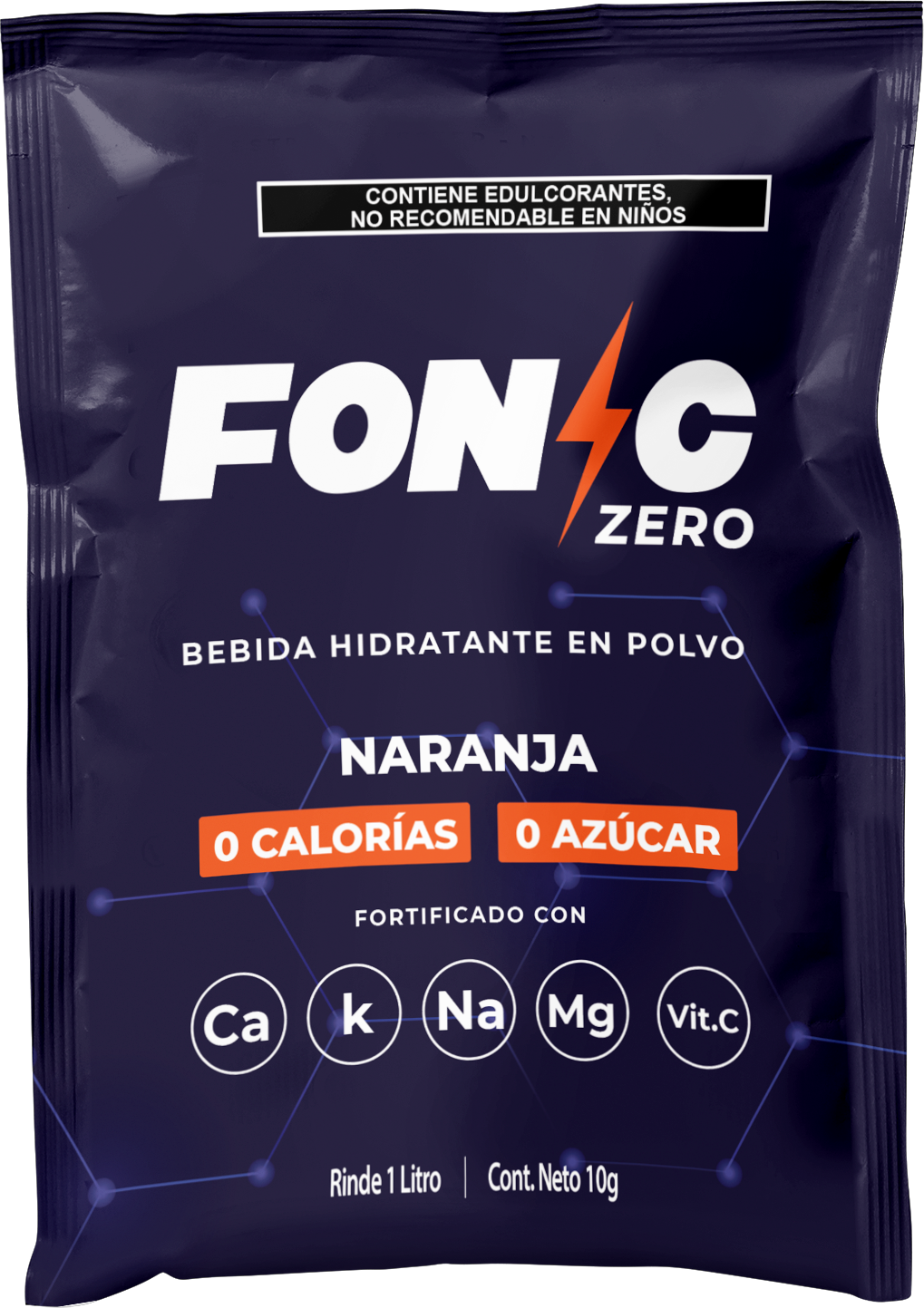 Bebida en Polvo con Electrolitos Sin Azúcar Sabor Naranja 10g