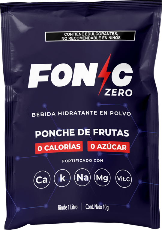 Bebida en Polvo con Electrolitos Sin Azúcar Sabor Ponche de Frutas 10g