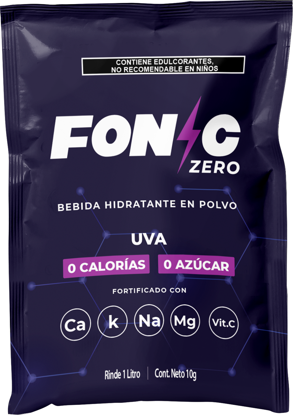 Bebida en Polvo con Electrolitos Sin Azúcar Sabor Uva 10g